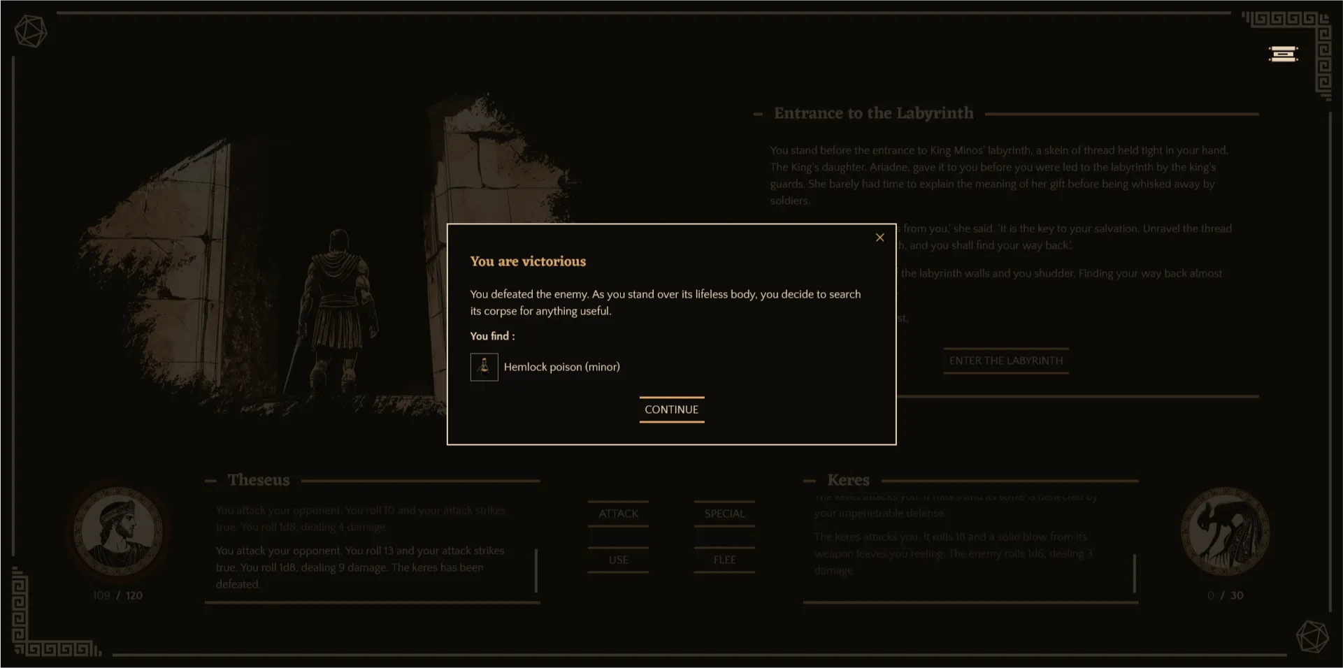 Looting an item
